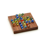 2-in-1 Game Set in Hand-Crafted Storage Box Includes Tick-Tac-Toe and Solitaire