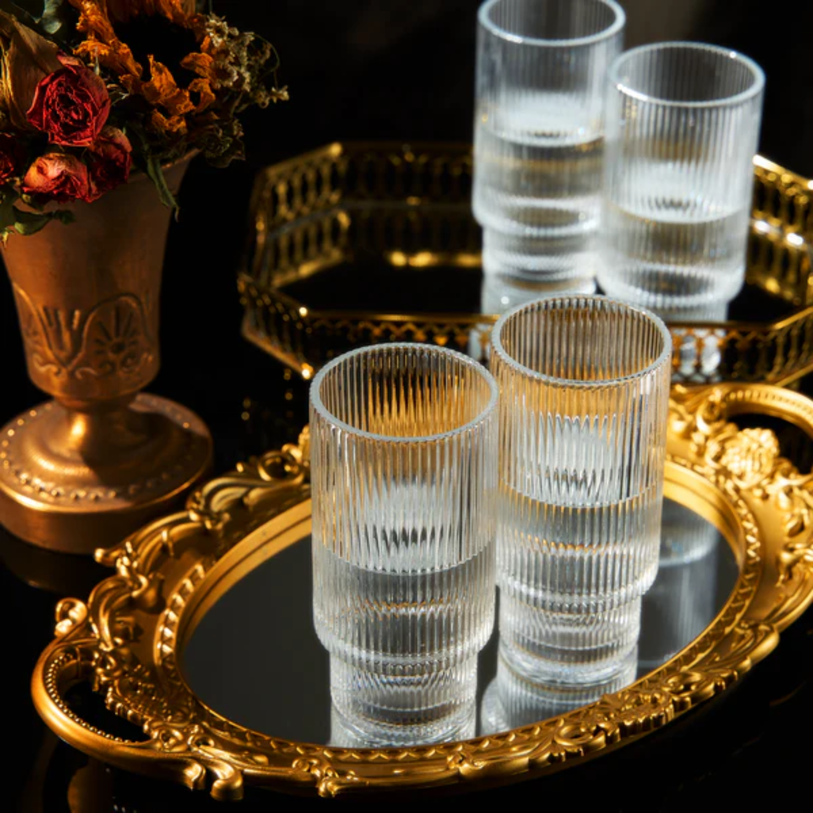 Como Highball Glassware, Set of 4 Clear