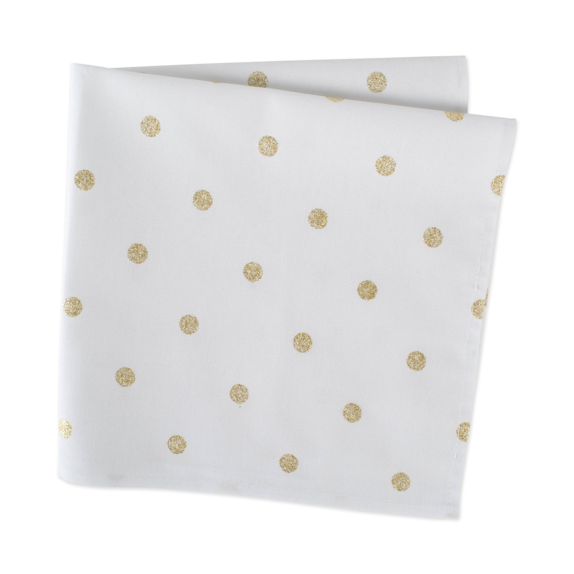Metallic White & Gold Polka Dot Napkins, Set Of 4