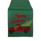 Merry Christmas Truck Embroidered Table Runner