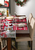 Nordic Snowflake Stripe Jacquard Placemat Set/4