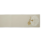 Autumn Embroidered Table Runner, White Pumpkin