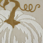 Autumn Embroidered Table Runner, White Pumpkin