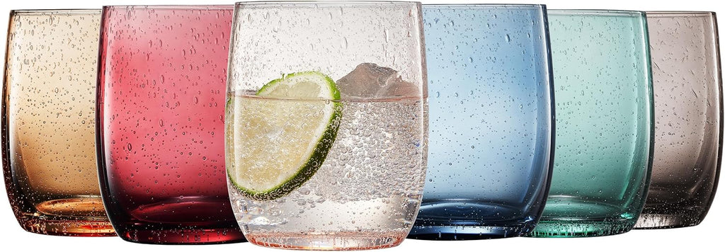 Tonal Recycled Mexican Lowball Tumbler Glassware, Set of 6