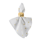 Metallic White & Gold Polka Dot Napkins, Set Of 4