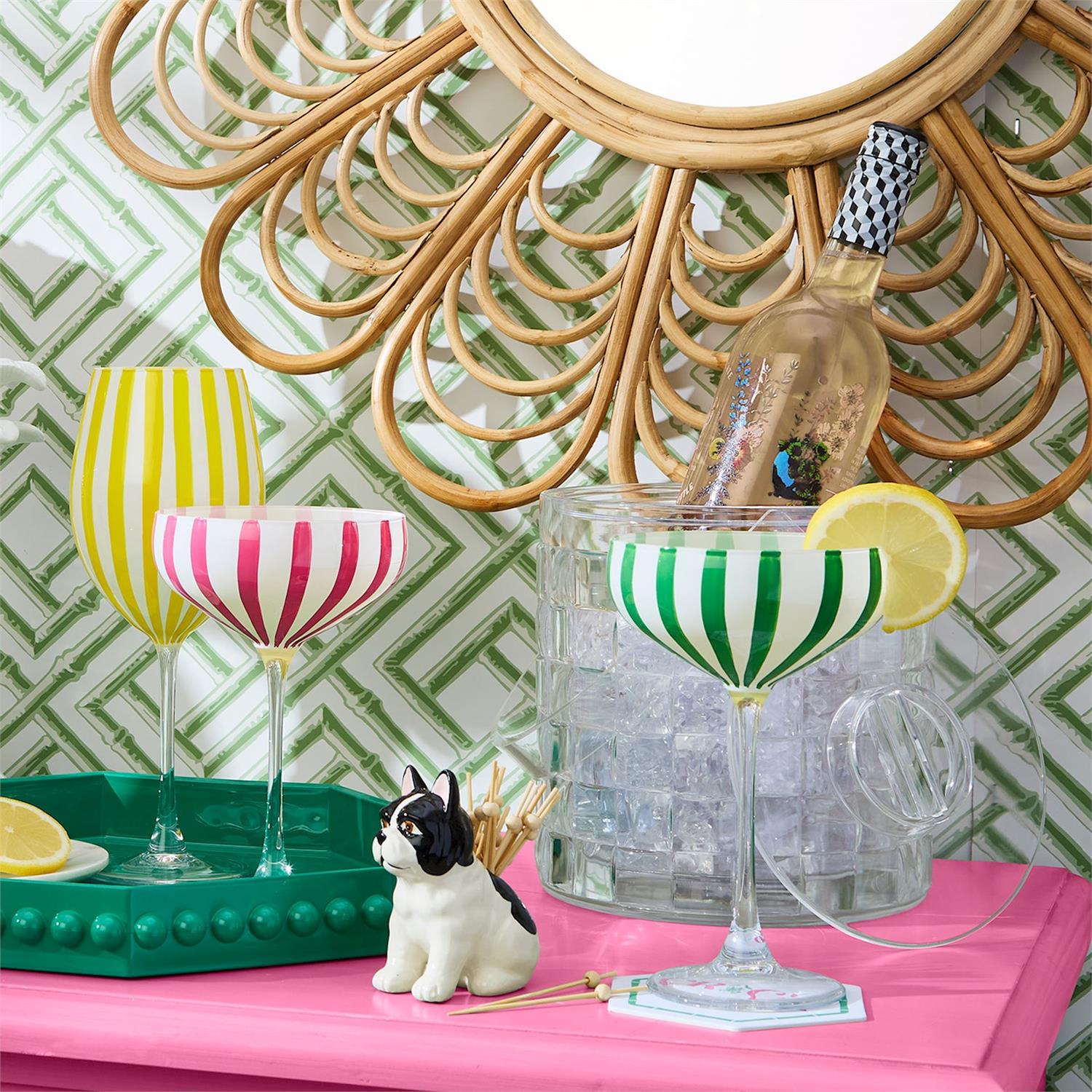 Cube Acrylic Ice Bucket with Tongs