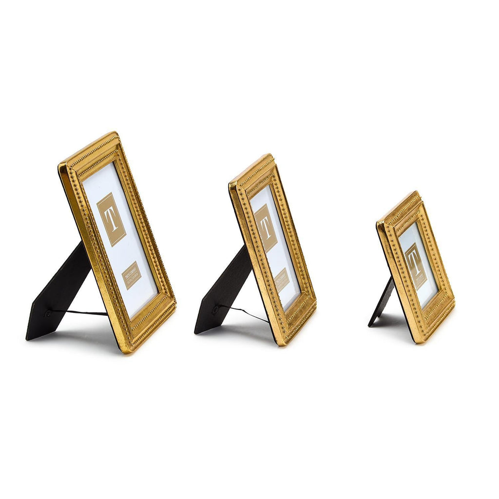 Gold Beaded Edge Photo Frame Incl 3 Sizes, Set of 3