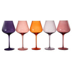 Stagioni Stemmed Wine Glassware, Set of 5, Summer Sunset