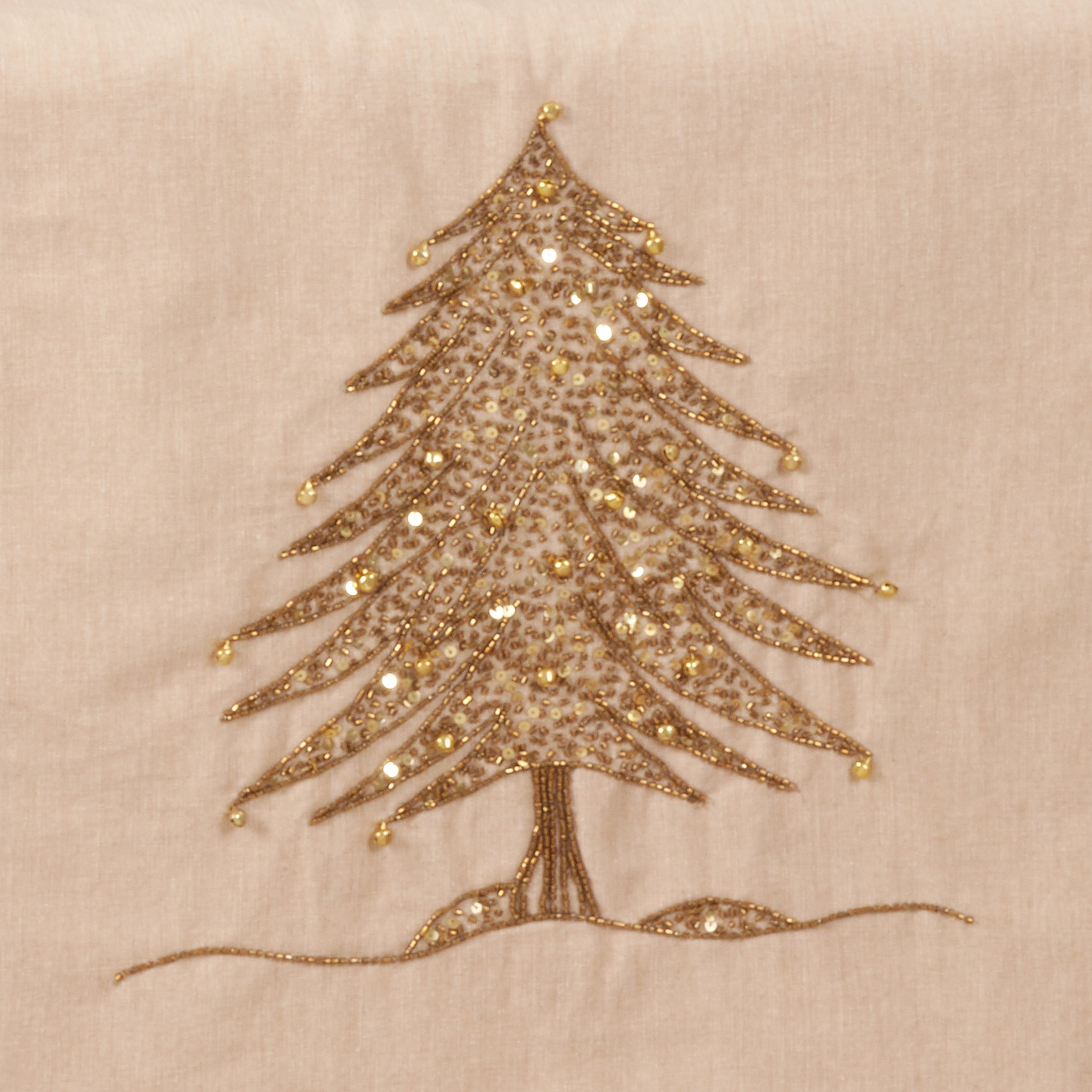 Beaded Christmas Tree Design Table Runner