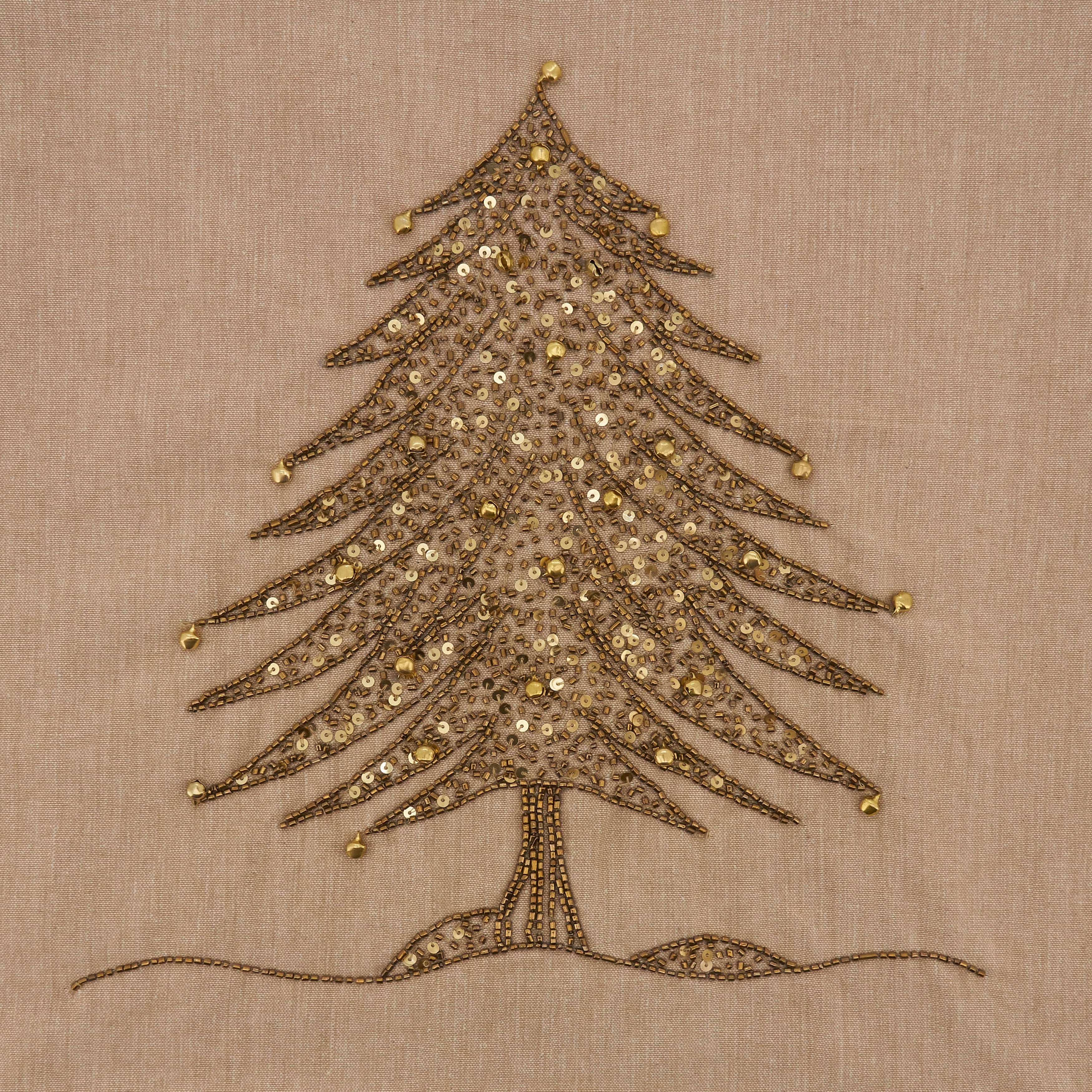 Beaded Christmas Tree Design Table Runner