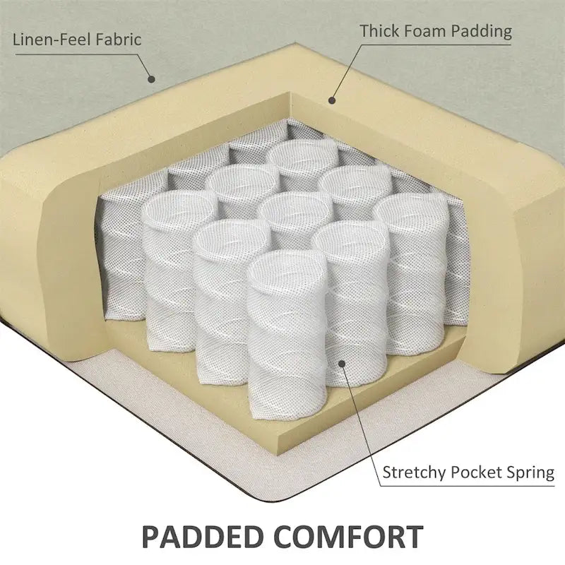 Massage Linen Recliner Chair with Heat,Footrest and Side Pocket