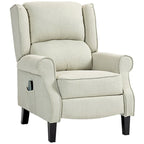 Massage Linen Recliner Chair with Heat,Footrest and Side Pocket