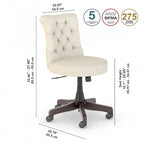 Salinas Mid Back Tufted Office Chair by Bush Furniture