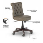 Salinas Mid Back Tufted Office Chair by Bush Furniture