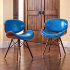 Corvus Madonna Mid-century Teal Accent Chair