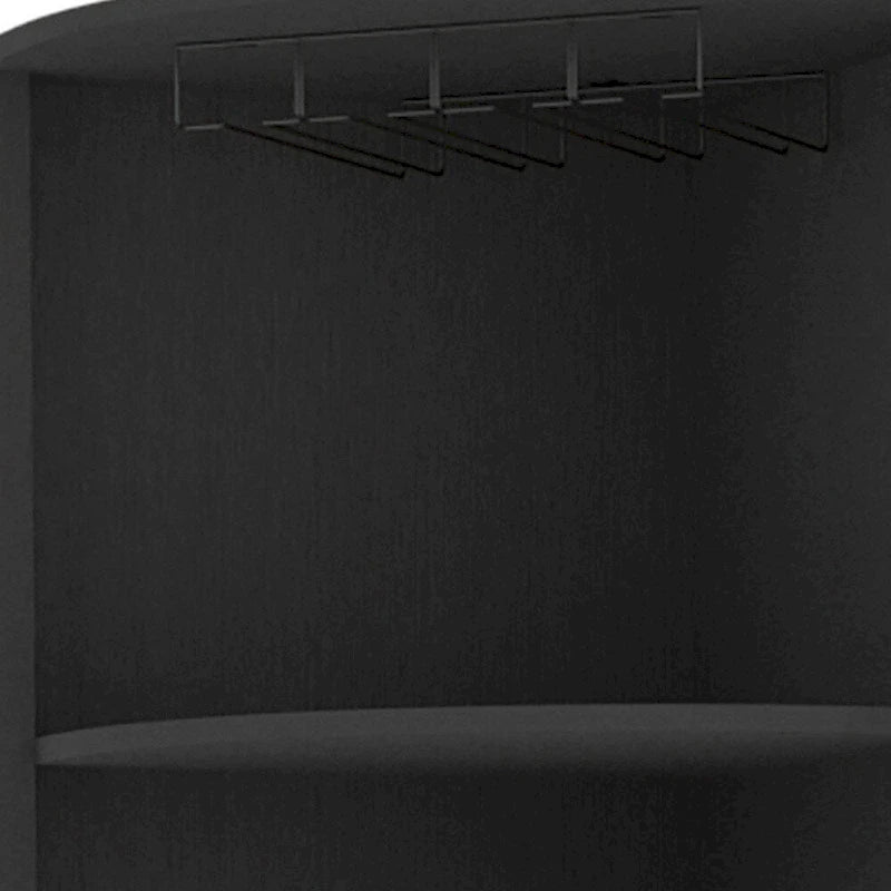 HomeRoots 71 Black Wood Corner Bar Cabinet