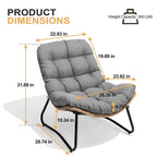 2-Piece Outdoor Papasan Chairs with Thick Padded Cushion PE Rattan Patio Cozy Chairs