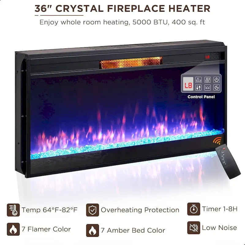 Farmhouse Fireplace TV Stand for 80 Inch TV, Entertainment Center