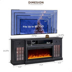 Farmhouse Fireplace TV Stand for 80 Inch TV, Entertainment Center
