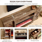 Farmhouse Fireplace TV Stand for 80 Inch TV, Entertainment Center