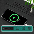 Moasis Industrial LED TV Stand for 65/70 Inch TV with Power Outlets and Shelves