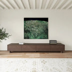 78.74 Mid Century Modern TV Stands, Dark Brown Solid Wood Media Consoler