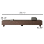 78.74 Mid Century Modern TV Stands, Dark Brown Solid Wood Media Consoler