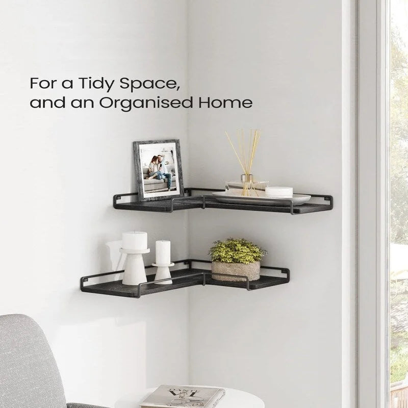 Corner Shelf Wall Mount Set of 2 - 15.7D x 5.5W x 1.6H