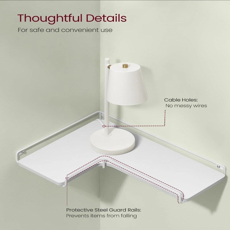 Corner Shelf Wall Mount Set of 2 - 15.7D x 5.5W x 1.6H