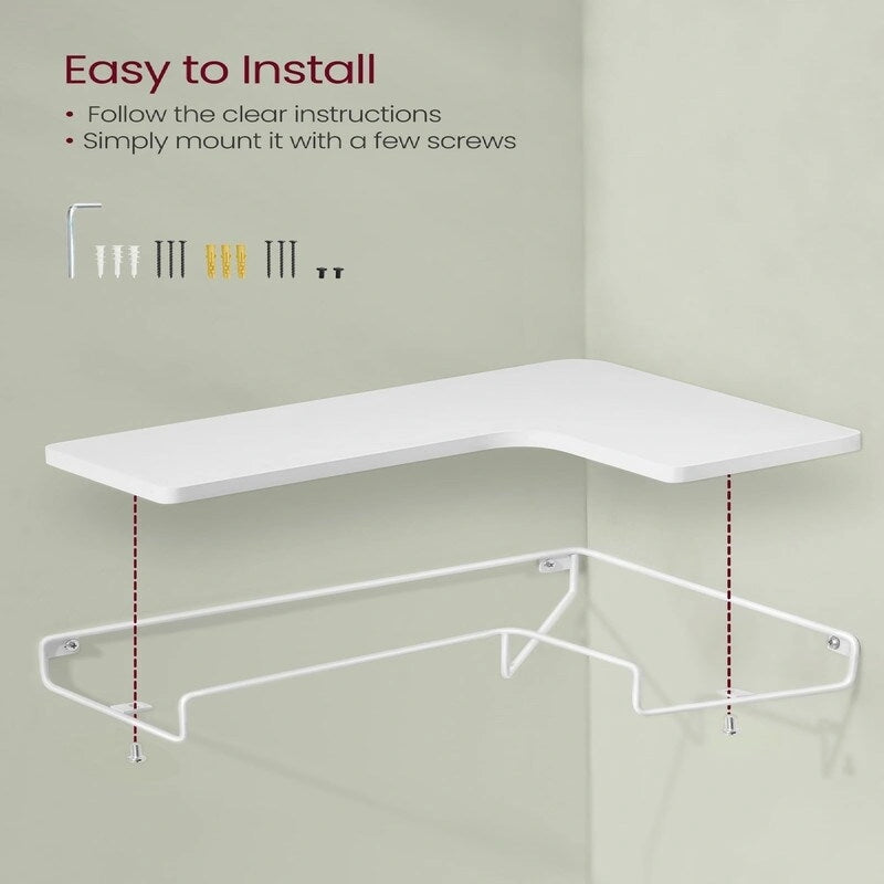 Corner Shelf Wall Mount Set of 2 - 15.7D x 5.5W x 1.6H