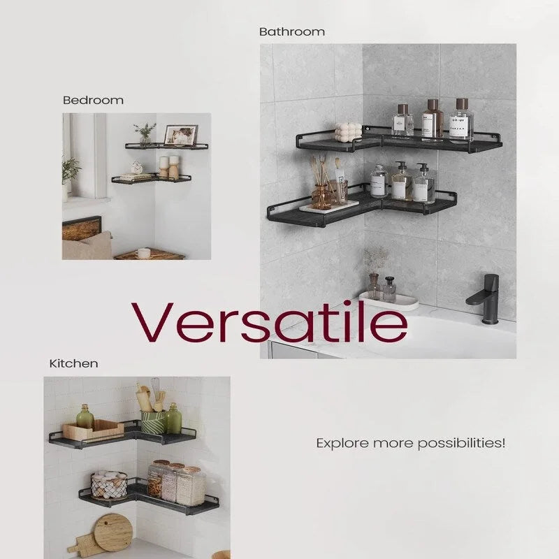 Corner Shelf Wall Mount Set of 2 - 15.7D x 5.5W x 1.6H