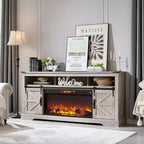 Farmhouse Fireplace TV Stand for 80 TV, Rustic Entertainment Center