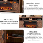 Farmhouse Fireplace TV Stand for 80 TV, Rustic Entertainment Center