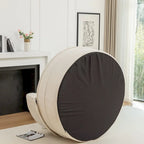 Modern Round Barrel Accent Chair with Ottoman - Velvet Lounge Sofa