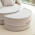 Modern Round Barrel Accent Chair with Ottoman - Velvet Lounge Sofa