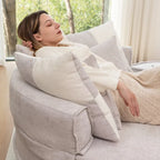 Modern Round Barrel Accent Chair with Ottoman - Velvet Lounge Sofa