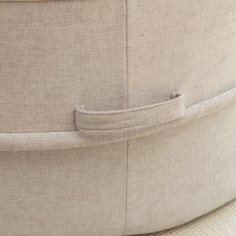 Modern Round Barrel Accent Chair with Ottoman - Velvet Lounge Sofa