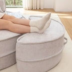 Modern Round Barrel Accent Chair with Ottoman - Velvet Lounge Sofa