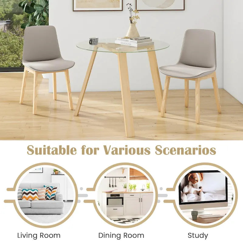 Costway 36 Round Glass Dining Table for 4 with Tempered Glass - See Details