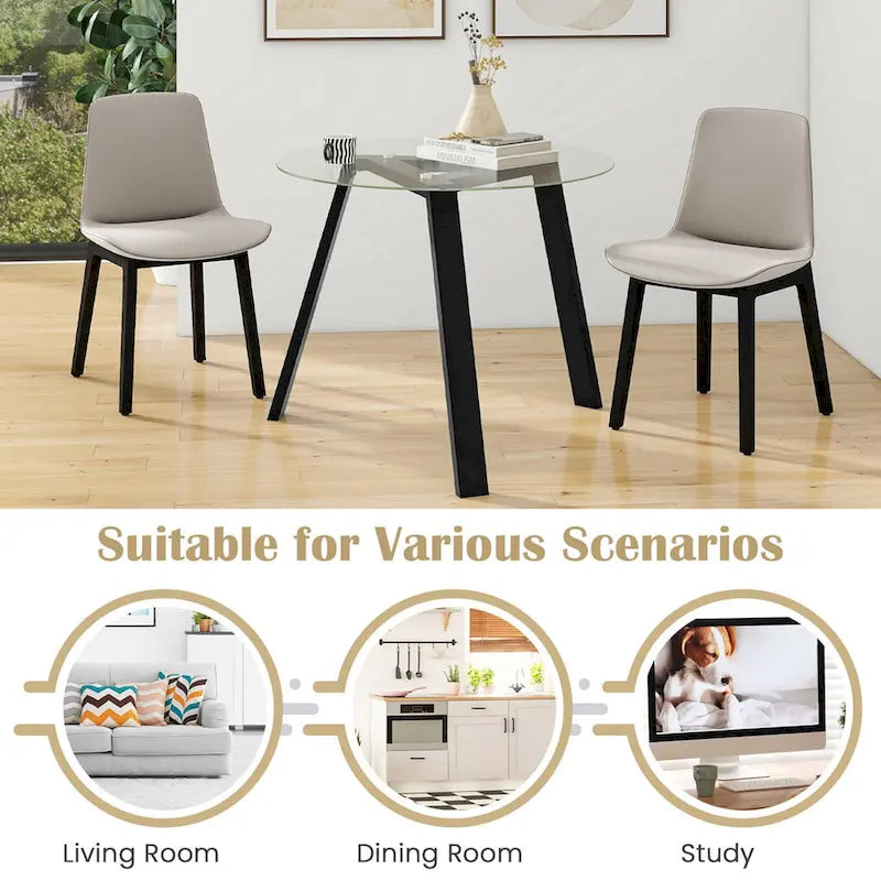 Costway 36 Round Glass Dining Table for 4 with Tempered Glass - See Details