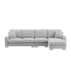 119 Chenille L-Shaped Sectional Sofa with Chaise Lounge and 2 Pillows