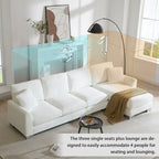 119 Chenille L-Shaped Sectional Sofa with Chaise Lounge and 2 Pillows