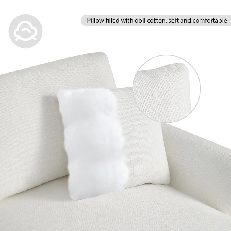 119 Chenille L-Shaped Sectional Sofa with Chaise Lounge and 2 Pillows