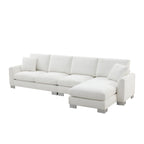 119 Chenille L-Shaped Sectional Sofa with Chaise Lounge and 2 Pillows