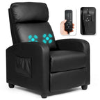 Gymax Massage Recliner Chair Single Sofa Padded Seat w/ Footrest