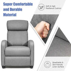 Gymax Massage Recliner Chair Single Sofa Padded Seat w/ Footrest