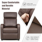 Gymax Massage Recliner Chair Single Sofa Padded Seat w/ Footrest
