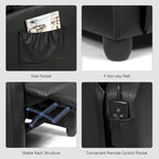 Gymax Massage Recliner Chair Single Sofa Padded Seat w/ Footrest