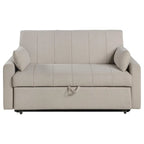 Porta Sleeper Sofa Bed, Latte Ivory Boucle Fabric, Full Size, 60 Inch