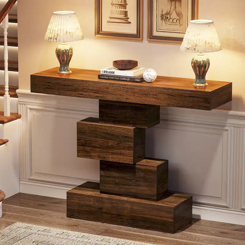 42.5 Inches Wood Farmhouse Console Sofa Table for Entryway Hallway